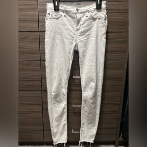 Hudson ankle fray skinny jeans, white size 28 (6)